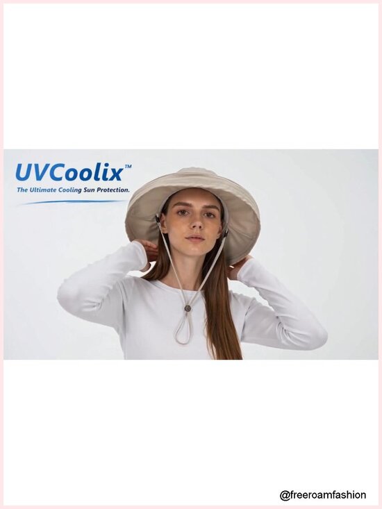 Cooling Sun Hat UPF 50+ Wide Brim Ponytail Hole Water Repellent Packable Hiking main image 6